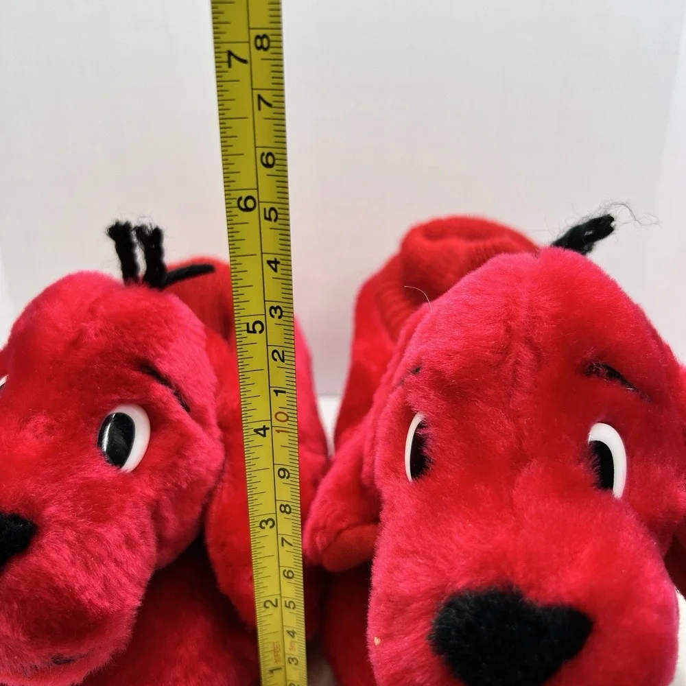 Vintage Clifford Big Red Dog Plush Slippers Kids XL 11-12 Red Scholastic 2002‎